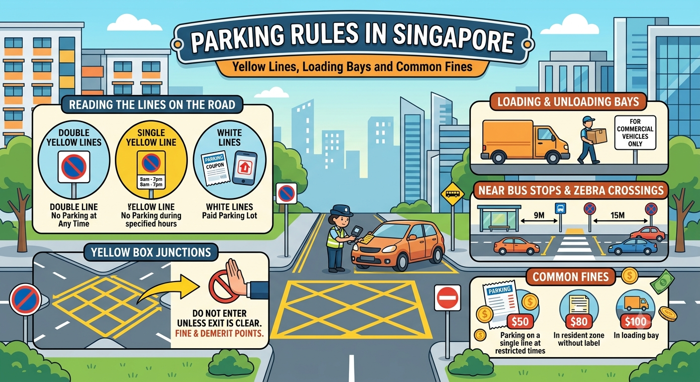 Parking Rules in Singapore: Yellow Lines, Loading Bays and Common Fines