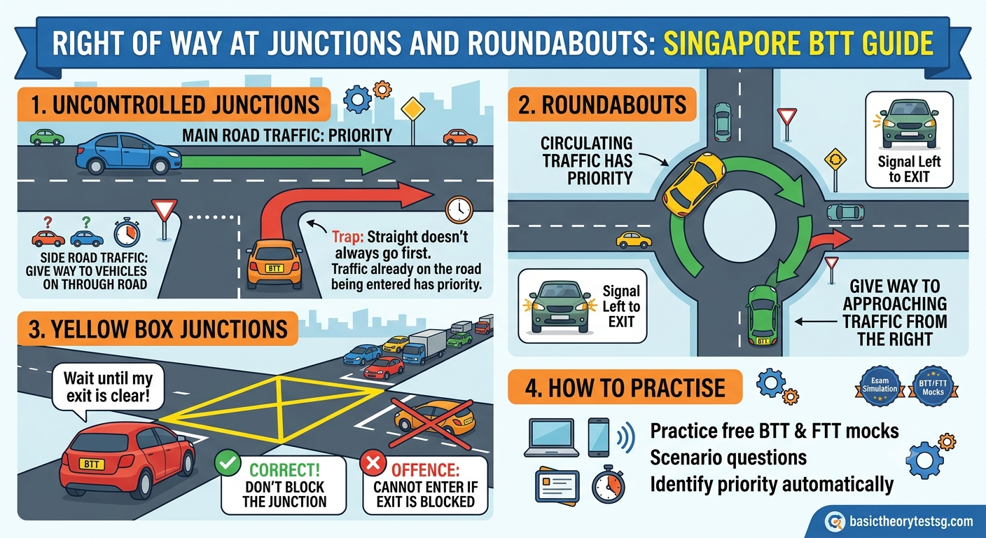 Right of Way at Junctions & Roundabouts | Singapore BTT Guide