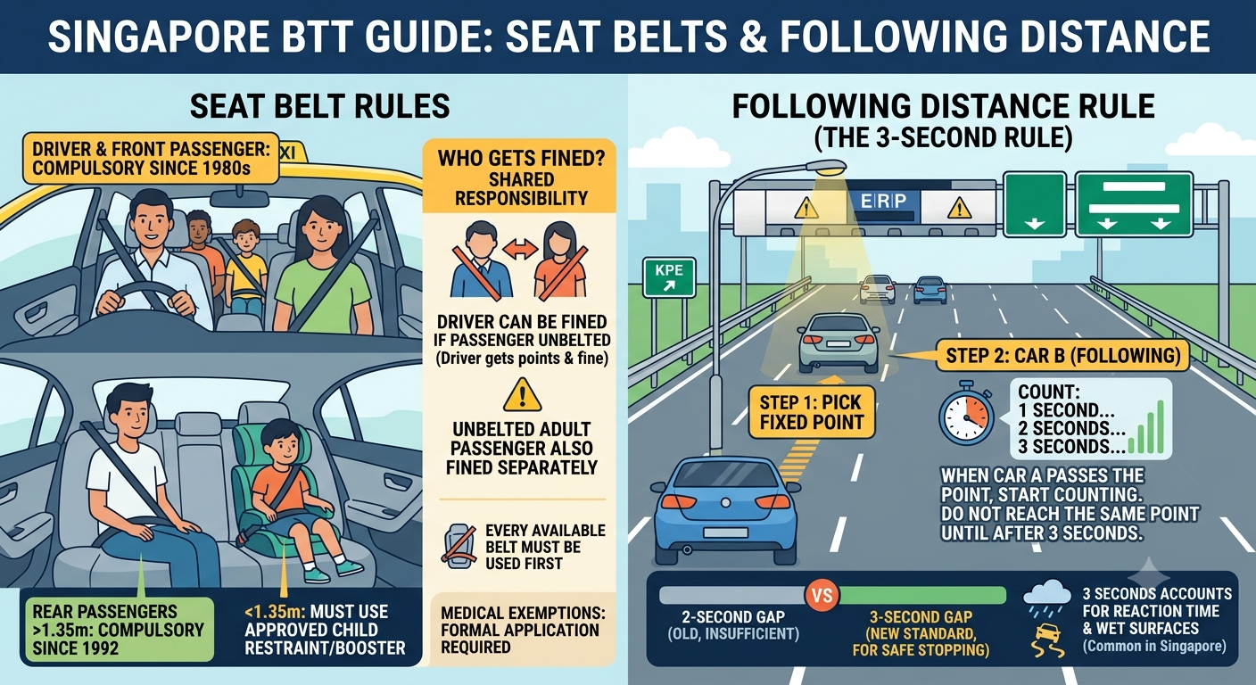Seat Belts and the Following Distance Rule: Singapore BTT Guide