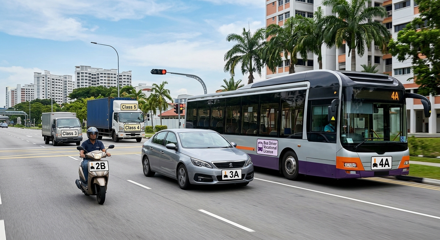 Singapore Driving Licence Classes Explained: 2B to Class 5