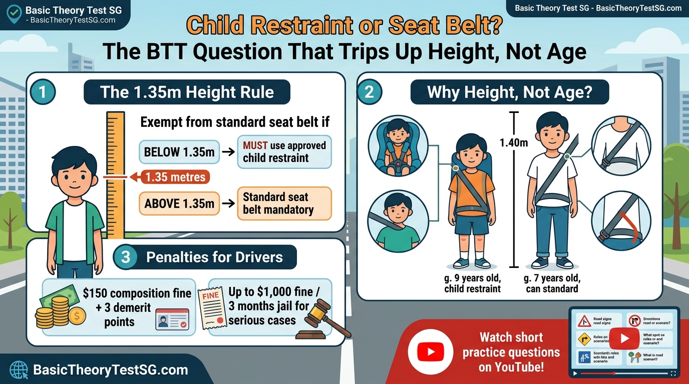 Child Restraint or Seat Belt? Singapore's 1.35m Height Rule Explained