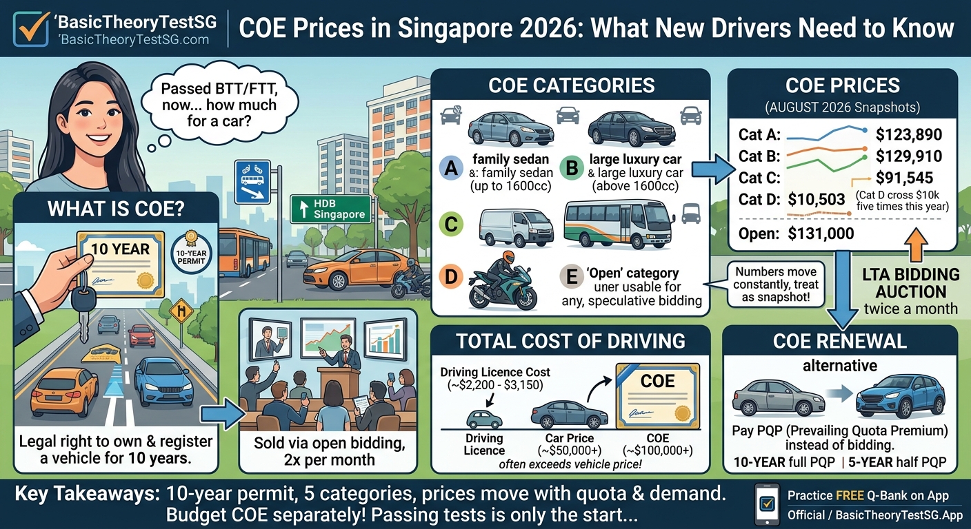 COE Prices in Singapore 2026